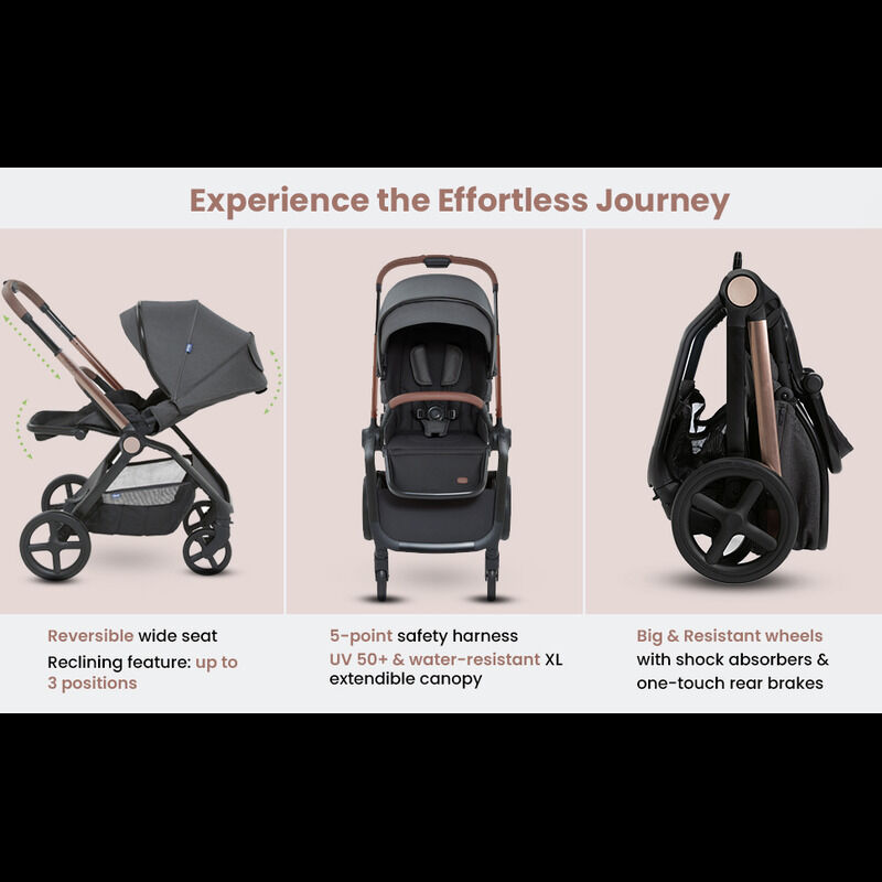 Mysa Stroller Black Satin image number 4